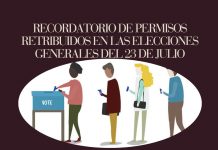 RECORDATORIO DE PERMISOS RETRIBUIDOS EN LAS ELECCIONES GENERALES DEL 23 DE JULIO RECORDATORIO DE PERMISOS RETRIBUIDOS EN LAS ELECCIONES GENERALES DEL 23 DE JULIO