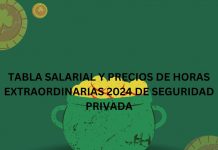 TABLA SALARIAL Y PRECIOS DE HORAS EXTRAORDINARIAS 2024 DE SEGURIDAD PRIVADA TABLA SALARIAL Y PRECIOS DE HORAS EXTRAORDINARIAS 2024 DE SEGURIDAD PRIVADA