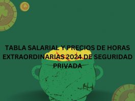 TABLA SALARIAL Y PRECIOS DE HORAS EXTRAORDINARIAS 2024 DE SEGURIDAD PRIVADA TABLA SALARIAL Y PRECIOS DE HORAS EXTRAORDINARIAS 2024 DE SEGURIDAD PRIVADA