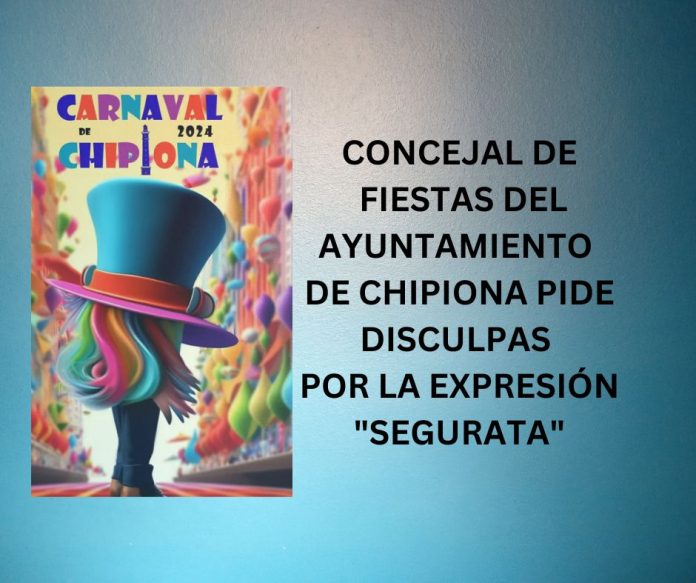 CONCEJAL DE FIESTAS DEL AYUNTAMIENTO DE CHIPIONA PIDE DISCULPAS POR LA EXPRESIÓN SEGURATA CONCEJAL DE FIESTAS DEL AYUNTAMIENTO DE CHIPIONA PIDE DISCULPAS POR LA EXPRESIÓN SEGURATA