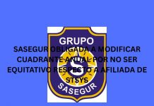 SASEGUR OBLIGADA A MODIFICAR CUADRANTE ANUAL POR NO SER EQUITATIVO RESPECTO A AFILIADA DE STSYS