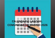 CALENDARIO LABORAL COMUNIDAD DE MADRID 2026
